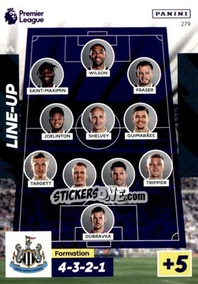 Cromo Newcastle United Line-Up - English Premier League 2022-2023. Adrenalyn XL - Panini