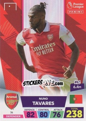 Sticker Nuno Tavares - English Premier League 2022-2023. Adrenalyn XL - Panini