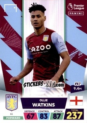 Sticker Ollie Watkins - English Premier League 2022-2023. Adrenalyn XL n. 61 - Panini