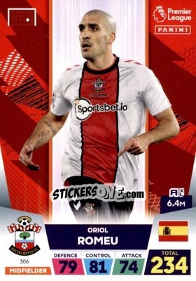 Sticker Oriol Romeu - English Premier League 2022-2023. Adrenalyn XL n. 306 - Panini