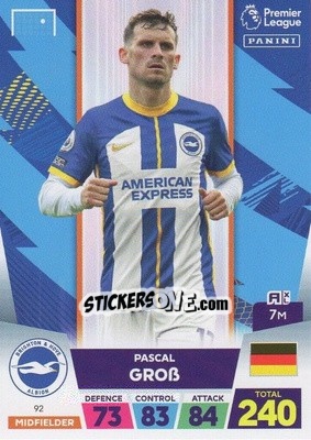 Sticker Pascal Groß - English Premier League 2022-2023. Adrenalyn XL n. 92 - Panini