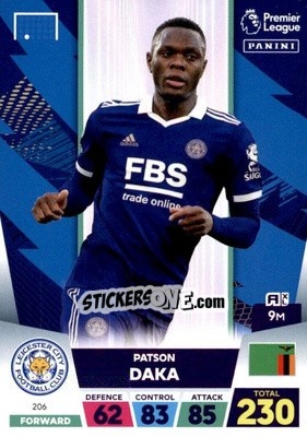 Sticker Patson Daka - English Premier League 2022-2023. Adrenalyn XL n. 206 - Panini