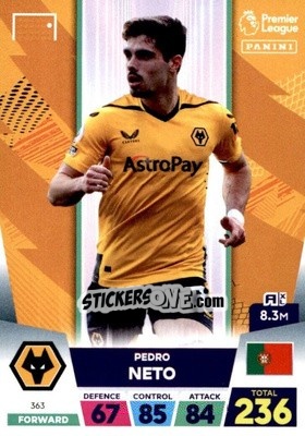 Figurina Pedro Neto - English Premier League 2022-2023. Adrenalyn XL - Panini