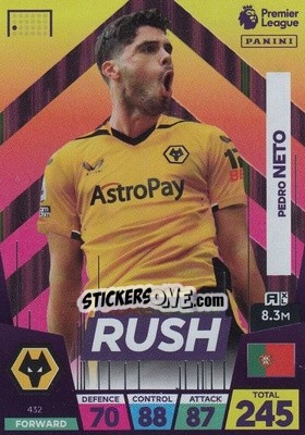 Figurina Pedro Neto - English Premier League 2022-2023. Adrenalyn XL - Panini