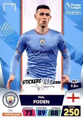 Sticker Phil Foden - English Premier League 2022-2023. Adrenalyn XL n. 239 - Panini