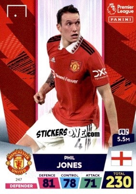 Sticker Phil Jones - English Premier League 2022-2023. Adrenalyn XL n. 247 - Panini