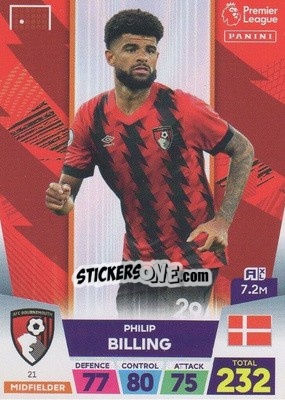 Sticker Phillip Billing - English Premier League 2022-2023. Adrenalyn XL - Panini