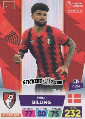 Sticker Phillip Billing - English Premier League 2022-2023. Adrenalyn XL n. 21 - Panini