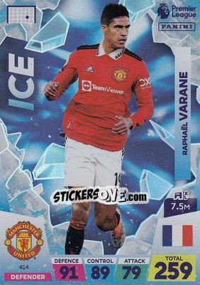Sticker Raphaël Varane - English Premier League 2022-2023. Adrenalyn XL n. 414 - Panini
