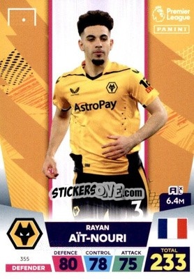Sticker Rayan Aït Nouri - English Premier League 2022-2023. Adrenalyn XL n. 355 - Panini