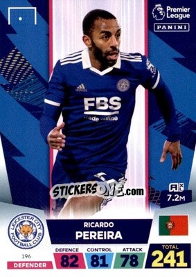 Sticker Ricardo Pereira - English Premier League 2022-2023. Adrenalyn XL - Panini