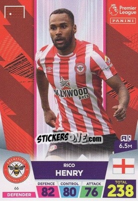 Sticker Rico Henry - English Premier League 2022-2023. Adrenalyn XL n. 66 - Panini