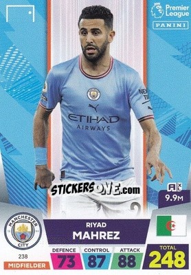 Sticker Riyad Mahrez - English Premier League 2022-2023. Adrenalyn XL n. 238 - Panini