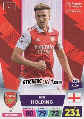 Cromo Rob Holding - English Premier League 2022-2023. Adrenalyn XL - Panini