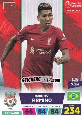 Sticker Roberto Firmino - English Premier League 2022-2023. Adrenalyn XL n. 220 - Panini
