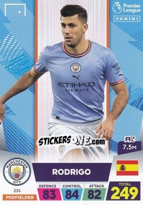 Figurina Rodrigo - English Premier League 2022-2023. Adrenalyn XL - Panini