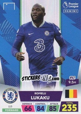 Figurina Romelu Lukaku - English Premier League 2022-2023. Adrenalyn XL - Panini