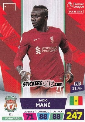 Sticker Sadio Mané - English Premier League 2022-2023. Adrenalyn XL - Panini