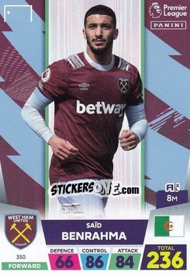 Sticker Saïd Benrahma - English Premier League 2022-2023. Adrenalyn XL n. 350 - Panini