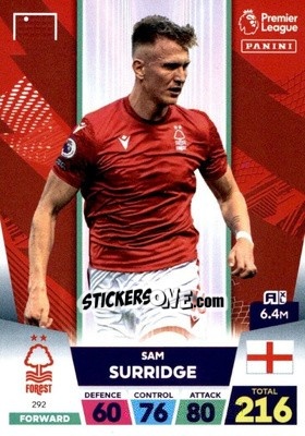 Figurina Sam Surridge - English Premier League 2022-2023. Adrenalyn XL - Panini