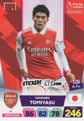 Sticker Takehiro Tomiyasu - English Premier League 2022-2023. Adrenalyn XL - Panini