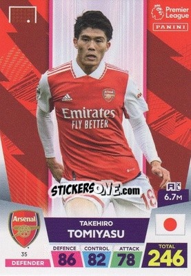 Sticker Takehiro Tomiyasu - English Premier League 2022-2023. Adrenalyn XL n. 35 - Panini