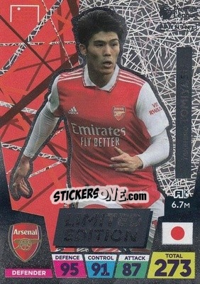 Figurina Takehiro Tomiyasu - English Premier League 2022-2023. Adrenalyn XL - Panini