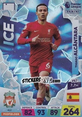 Sticker Thiago Alcántara - English Premier League 2022-2023. Adrenalyn XL n. 412 - Panini