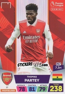 Figurina Thomas Partey - English Premier League 2022-2023. Adrenalyn XL - Panini