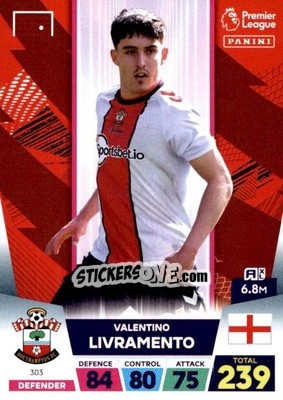 Figurina Tino Livramento - English Premier League 2022-2023. Adrenalyn XL - Panini