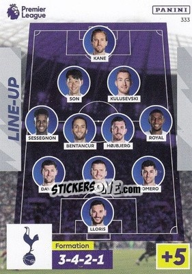 Sticker Tottenham Hotspur Line-Up - English Premier League 2022-2023. Adrenalyn XL n. 333 - Panini