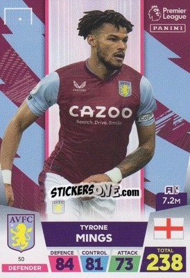 Sticker Tyrone Mings - English Premier League 2022-2023. Adrenalyn XL n. 50 - Panini