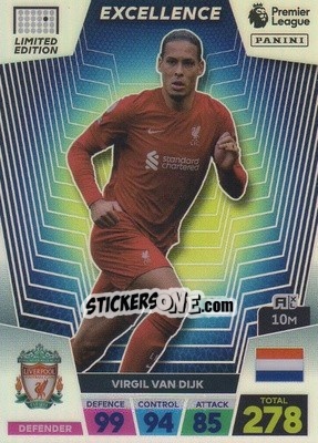 Sticker Virgil van Dijk - English Premier League 2022-2023. Adrenalyn XL n. E-VVD - Panini