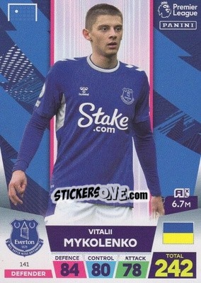 Sticker Vitaliy Mykolenko - English Premier League 2022-2023. Adrenalyn XL n. 141 - Panini
