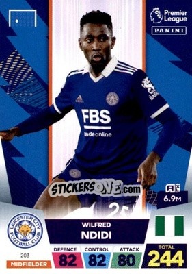 Sticker Wilfred Ndidi - English Premier League 2022-2023. Adrenalyn XL n. 203 - Panini