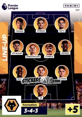 Sticker Wolverhampton Wanderers Line-Up - English Premier League 2022-2023. Adrenalyn XL n. 369 - Panini