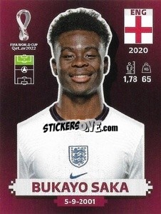 Figurina Bukayo Saka - FIFA World Cup Qatar 2022. Oryx Edition - Panini