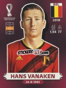 Figurina Hans Vanaken - FIFA World Cup Qatar 2022. Oryx Edition - Panini