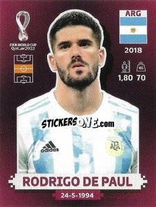 Figurina Rodrigo De Paul - FIFA World Cup Qatar 2022. Oryx Edition - Panini