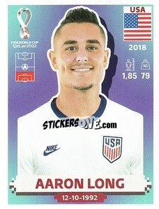 Sticker Aaron Long - FIFA World Cup Qatar 2022. US Edition - Panini