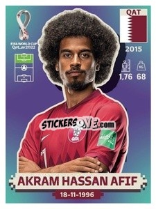 Sticker Akram Hassan Afif - FIFA World Cup Qatar 2022. US Edition - Panini