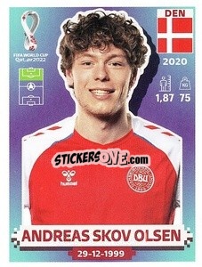 Sticker Andreas Skov Olsen - FIFA World Cup Qatar 2022. US Edition - Panini