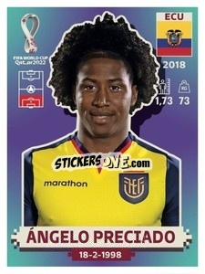 Sticker Ángelo Preciado - FIFA World Cup Qatar 2022. US Edition - Panini