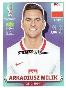 Sticker Arkadiusz Milik - FIFA World Cup Qatar 2022. US Edition - Panini