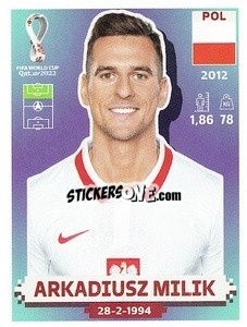 Cromo Arkadiusz Milik - FIFA World Cup Qatar 2022. US Edition - Panini