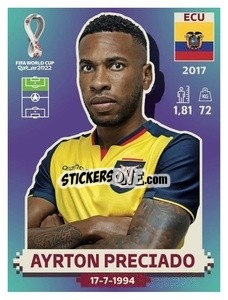 Sticker Ayrton Preciado - FIFA World Cup Qatar 2022. US Edition - Panini