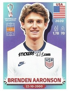 Sticker Brenden Aaronson - FIFA World Cup Qatar 2022. US Edition - Panini