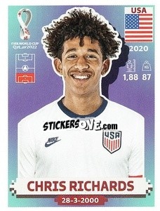 Sticker Chris Richards - FIFA World Cup Qatar 2022. US Edition - Panini