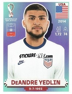 Figurina DeAndre Yedlin - FIFA World Cup Qatar 2022. US Edition - Panini