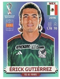 Sticker Érick Gutiérrez - FIFA World Cup Qatar 2022. US Edition - Panini